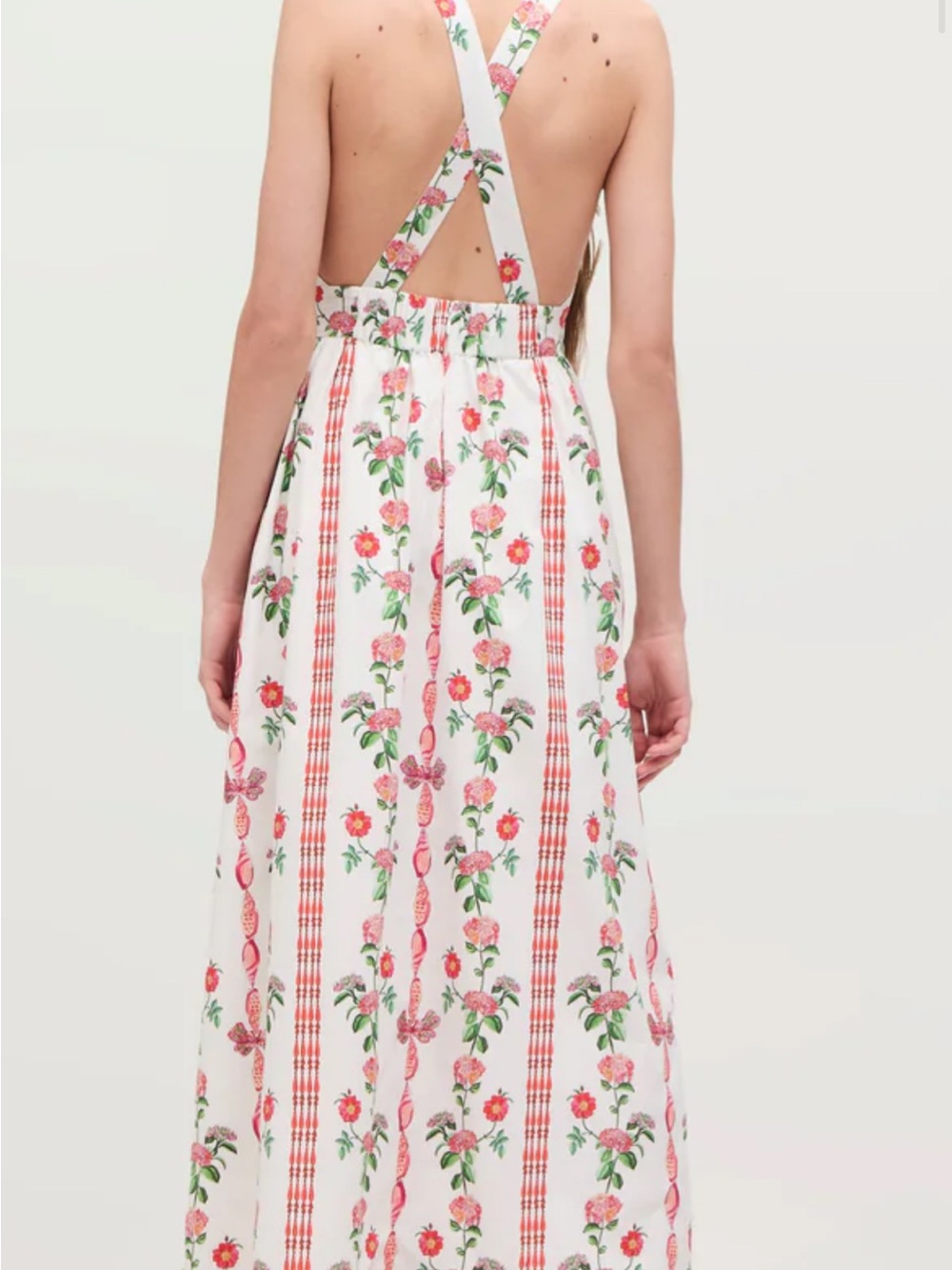 the addie dress - red shell vine stripe cotton sateen Hill Houee